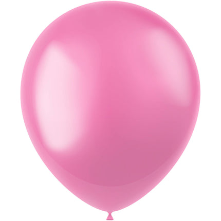 Ballons de baudruche roses métallisés rose bubblegum 33cm 10pcs