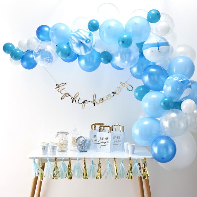 Set DIY d'arche de ballons bleus