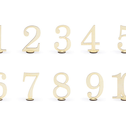 Numéros de table en bois 10.5cm 10pcs