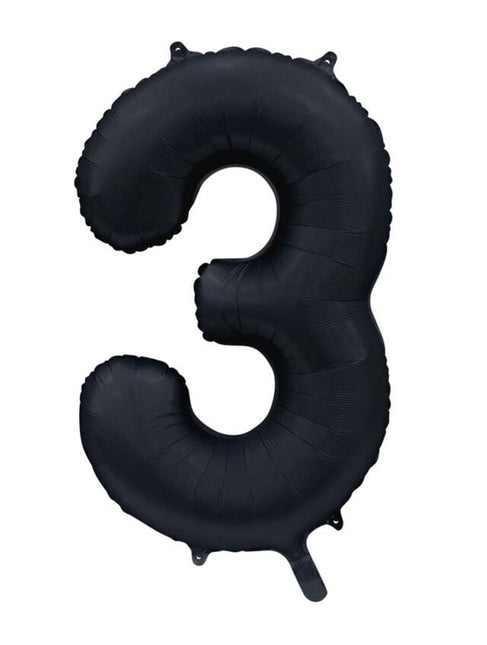 Ballon à figures noir 3 ans brillant 86cm