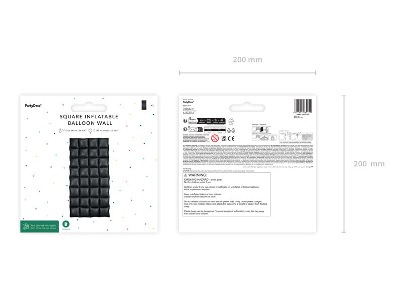 Mur de ballons noirs 1.43m