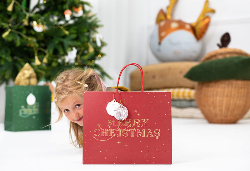 Sac cadeau Joyeux Noël Rouge 32.5cm