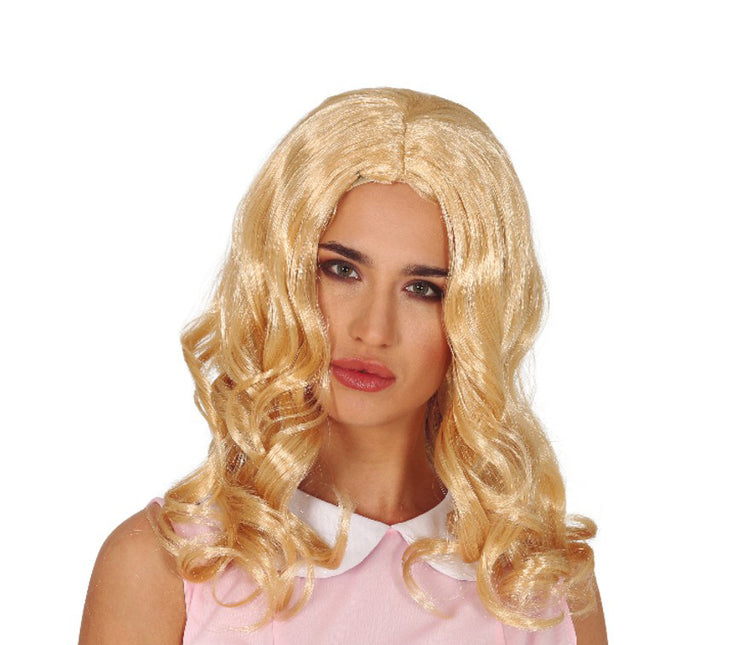 Perruque cheveux longs boucles blondes