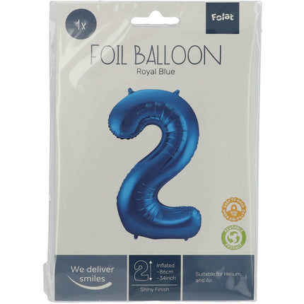 Ballon de baudruche Figure 2 Bleu Métallique XL 86cm vide