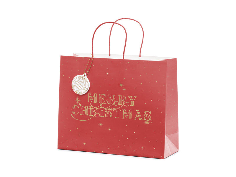 Sac cadeau Joyeux Noël Rouge 32.5cm