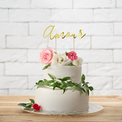 Décor de gâteau Amour Gold 22.5cm