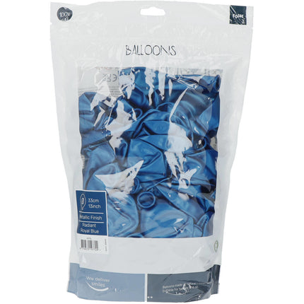 Ballons de baudruche bleus métallisés bleu royal 33cm 100pcs