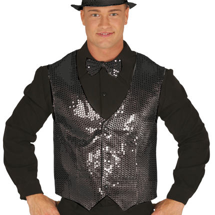 Gilet noir Paillettes Hommes