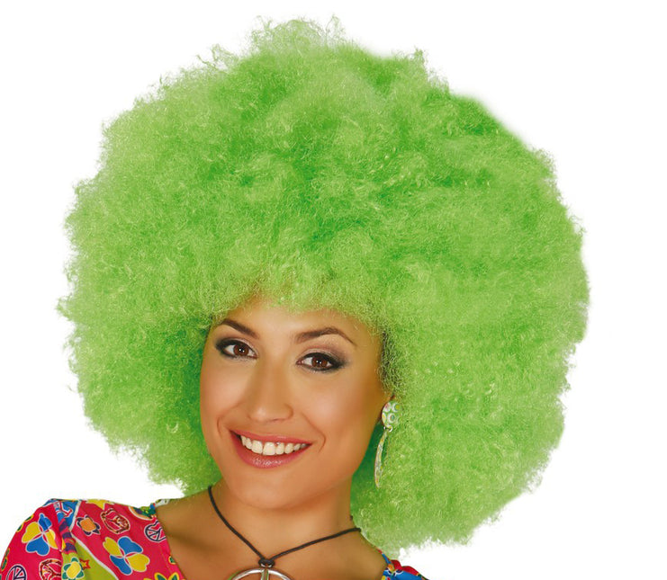 Perruque afro verte