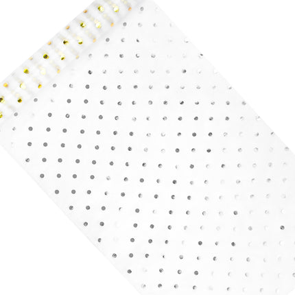 Tissu organza blanc à pois dorés 36cm 9m