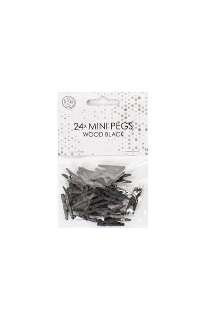 Mini piquets en bois noir 24 pièces