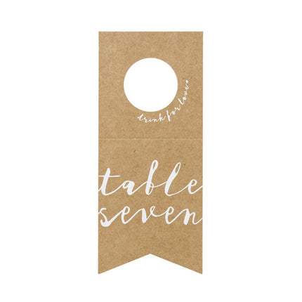 Numéro de table Pendants de bouteille 18.5cm 10pcs