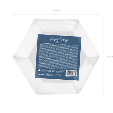 Assiettes Happy B'Day Bleu 20cm 6pcs