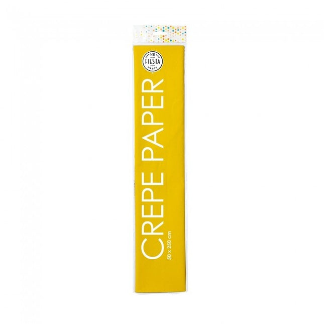 Papier crépon jaune 50cm 2.5m