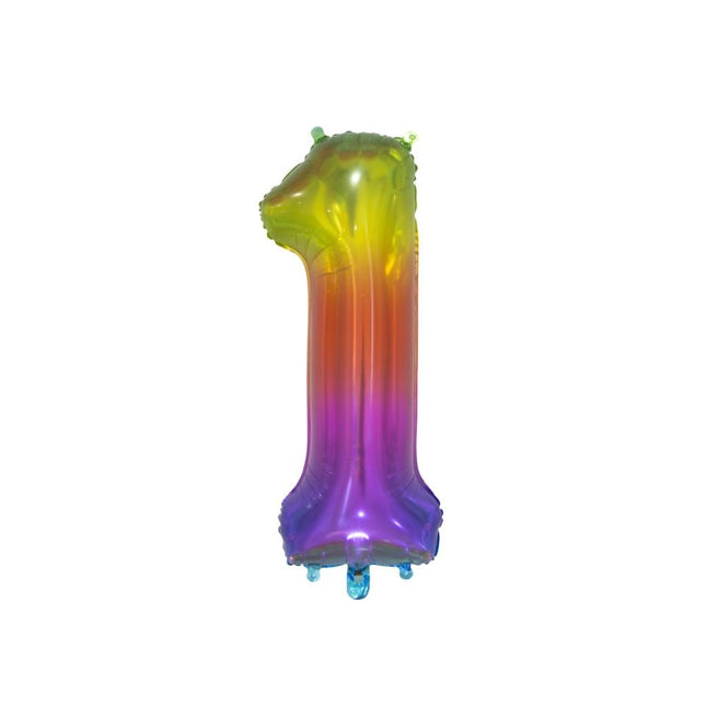 Ballon de baudruche Figure 1 Arc-en-ciel Transparent 66cm