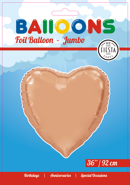 Ballon à l'hélium Heart Rose Gold XL Vide 92cm