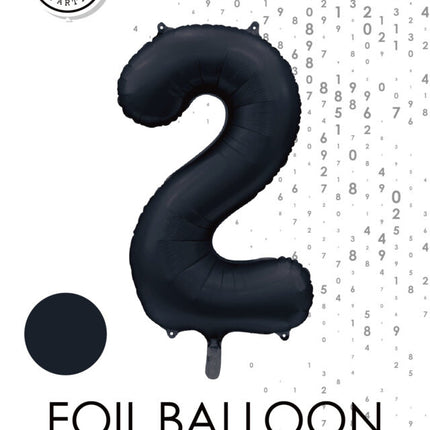 Ballon à figures noir 2 ans brillant 86cm