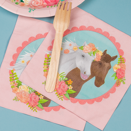 Serviettes de table cheval 16cm 16pcs