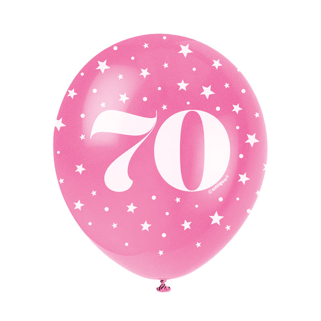 Ballons 70 ans Confetti 30cm 5pcs