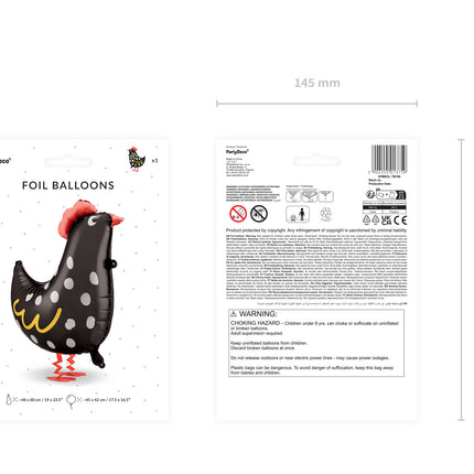 Ballon à l'hélium Poulet vide 45cm