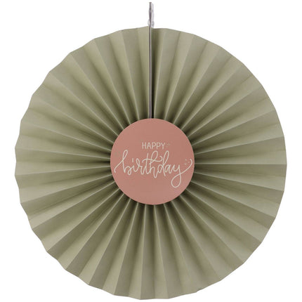 Éventails en papier Happy Birthday 3pcs