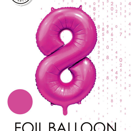 Fuchsia Figure Balloon 8 Years Gloss 86cm