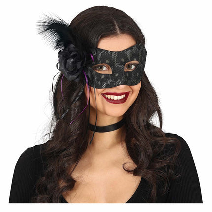 Masque noir pour les yeux Plume
