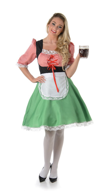 Robe Dirndl Oktoberfest Rouge Vert