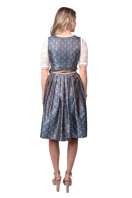 Blanc Bleu Robe Dirndl Oktoberfest Rose Dames