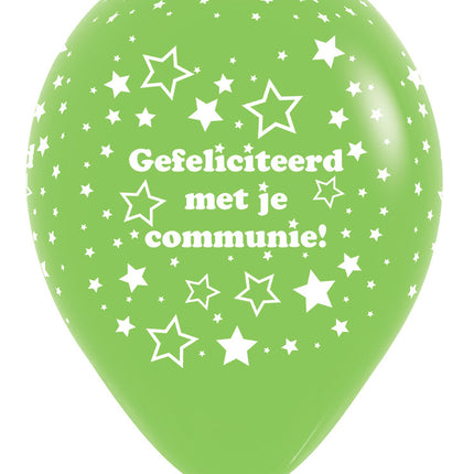 Ballons de Communion Étoiles Vert Citron Vert 30cm 25pcs