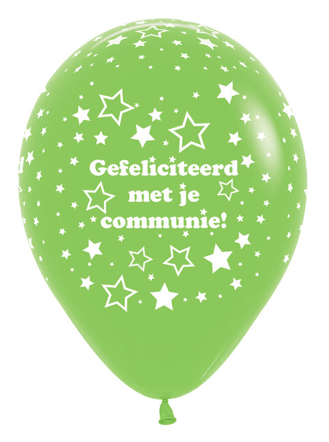 Ballons de Communion Étoiles Vert Citron Vert 30cm 25pcs