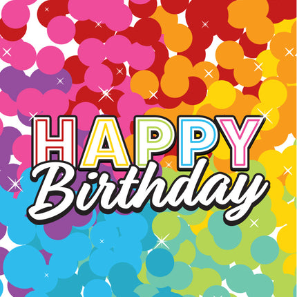 Sacs de fête Happy Birthday Confetti arc-en-ciel 8pcs