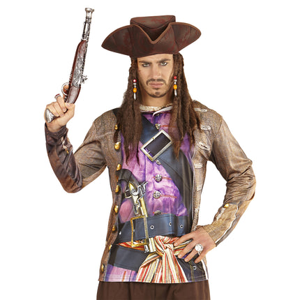 Chemise Pirate Marron Hommes