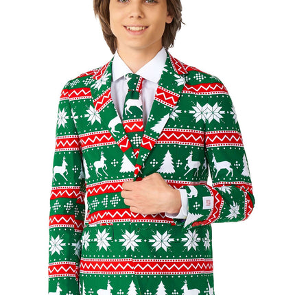 Costume vert festif Garçon Ado <tc>OppoSuits</tc>