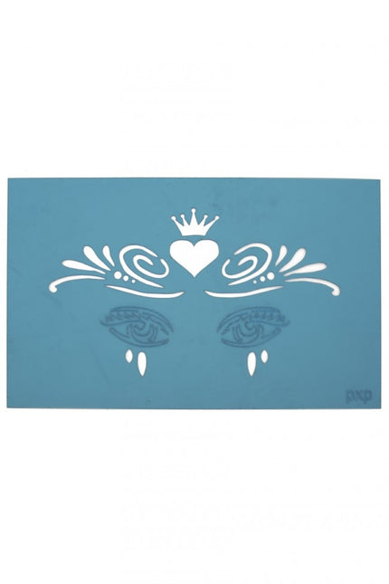PXP Schmink Template Face Paint Heart With Crown (peinture pour le visage)