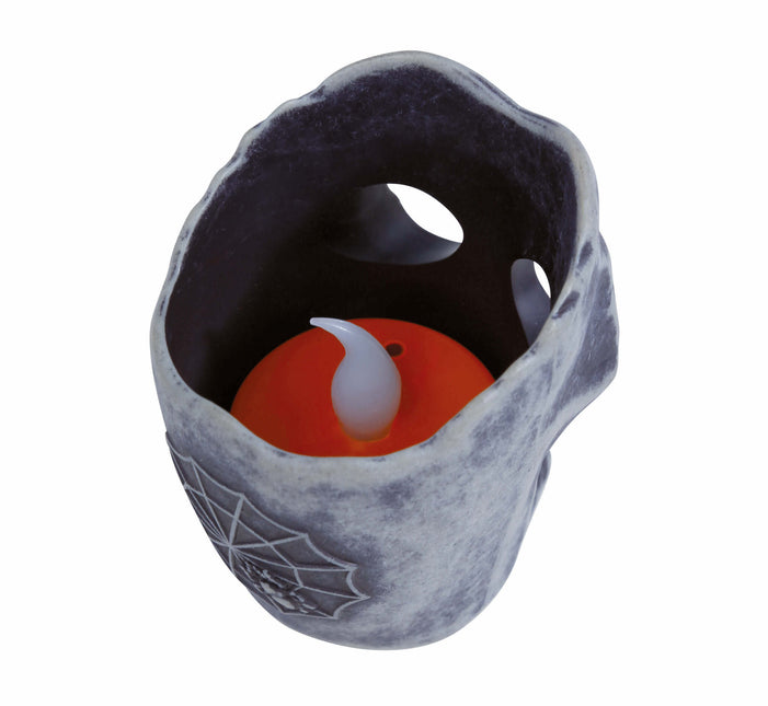 Décoration de table Halloween Bougie tête de mort 6cm