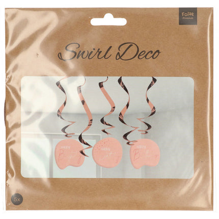 Décoration suspendue Happy Birthday Rose 75cm 5pcs