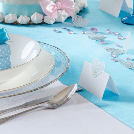 Chemin de table turquoise 36cm 9m