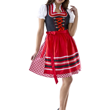 Rouge Blanc Robe Dirndl Oktoberfest Dames à carreaux