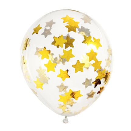 Ballons Confetti Etoiles d'Or 30cm 6pcs
