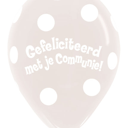 Ballons Communion Polka Dots Clear 30cm 25pcs