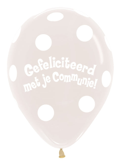 Ballons Communion Polka Dots Clear 30cm 25pcs