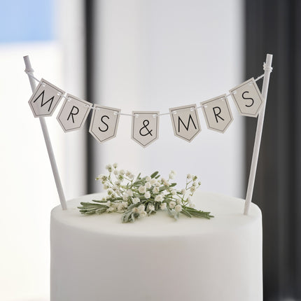 Décor de gâteau de mariage M. & Mme 15cm