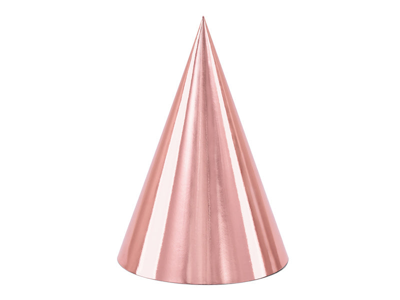 Chapeaux de fête or rose 16cm 6pcs