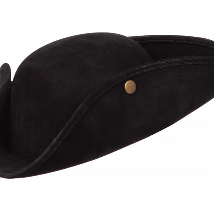 Chapeau de pirate noir à boutons-pression