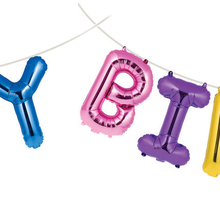 Jeu de lettres de ballons colorés Happy Birthday 41cm