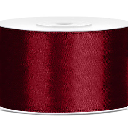 Ruban de satin rouge bordeaux 38 mm 25 m