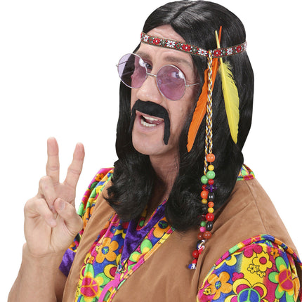 Bandeau hippie perles et plumes