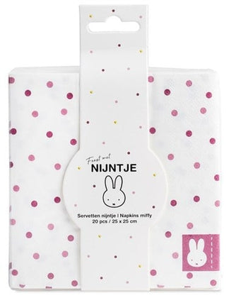 Serviettes de table Miffy rose clair 25cm 20pcs