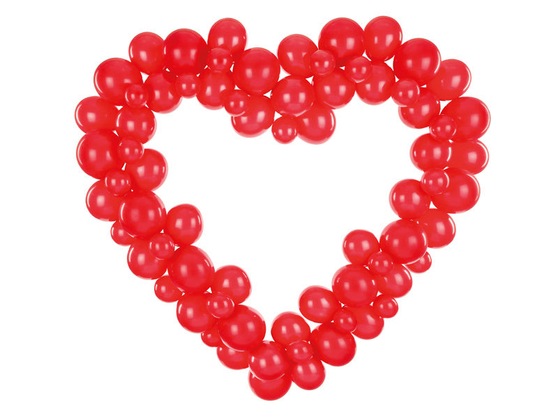 Ballon Bow Heart Red 5 pieces